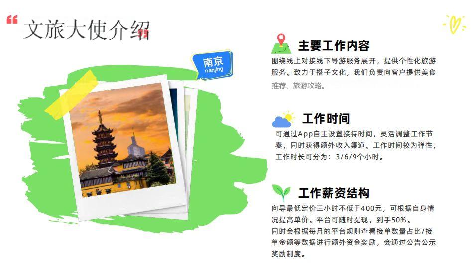南京文旅大使【旅游／美食向导】日薪300~600